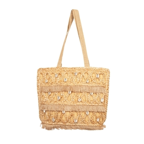 BEACHLY X SALT + UMBER - ISLA JUTE SEASHELL TOTE - Picture 4 of 9